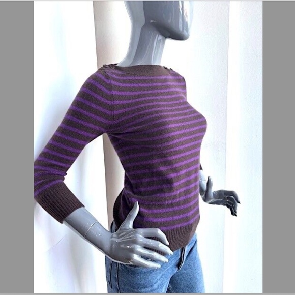 DEMYLEE "Jamie" Striped Cashmere Boatneck Sweater NWOT/sz XS - Picture 8 of 15